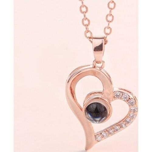 Gift For Girlfriend 100 Languages Says I Love You Projection Necklace Creative Valentines Day Gift Christmas Propose Present