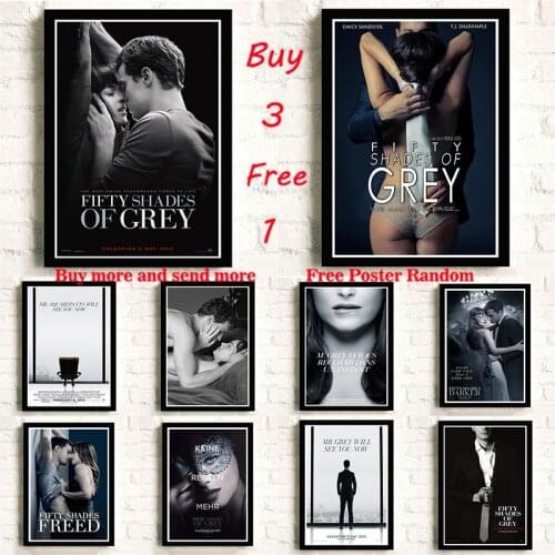Fifty Shades of Grey Classic Coated paper Home Furnishing decoration Movie Poster Drawing core Wall stickers Frameless