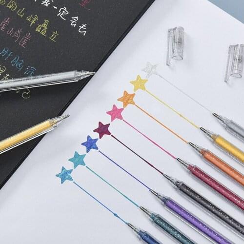 4pcs watercolor hand bookkeeping pen, flash pen DIY student graffiti filling creative stationery fluorescent pen gouache pen