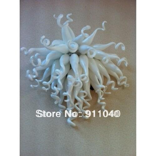 Customer made modern white color Blown Glass Flower Wall Art Deco wall lamps