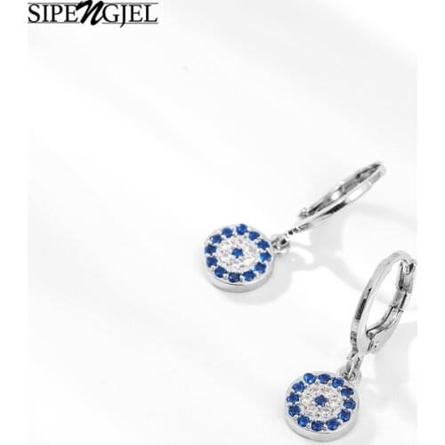 SIPENGJEL Fashion Blue Evil Eye Huggie Hoop Earrings Ear Piercing Pendant Hoop Earrings For Women Jewelry 2020 aros