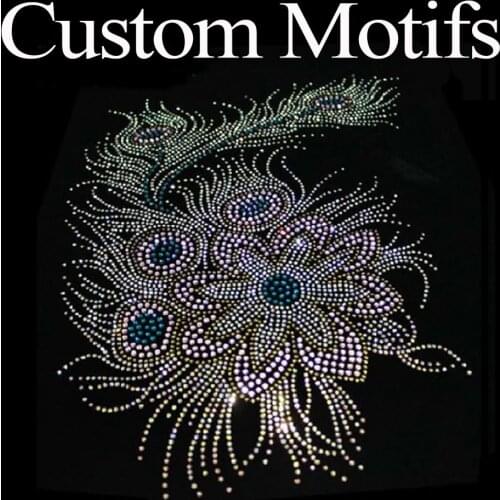 Hotfix Rhinestones Custom Hot Fix Motif Heat Transfer Design Iron On Rhinestone Applique Crystal For Clothes/Dresses