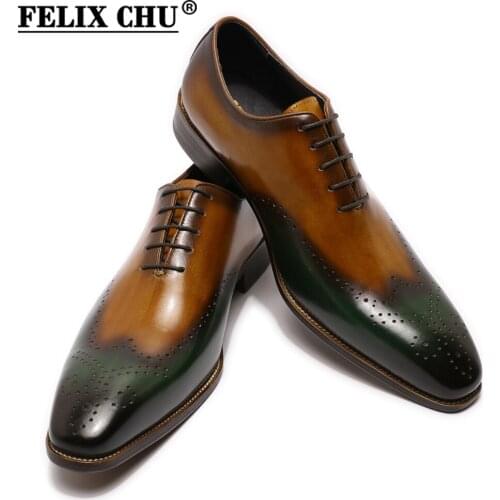 Large Size 15 Mens Wingtip Oxford Shoes Whole Cut Real Leather Wedding Party Men Dress Shoes Business Leather Shoes for Men