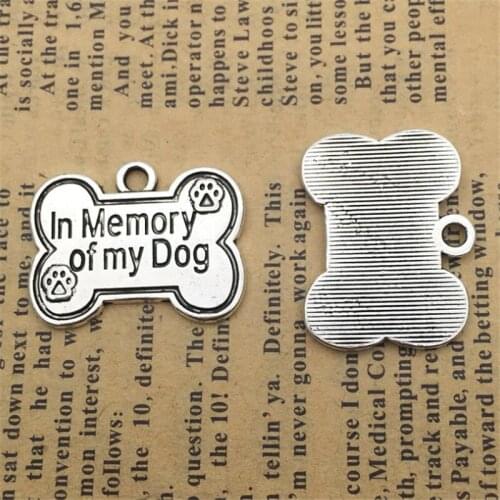 In Memory of My Dog Charm Pendants Jewelry Making Finding DIY Bracelet Necklace Earring Accessories Handmade Tools 5pcs