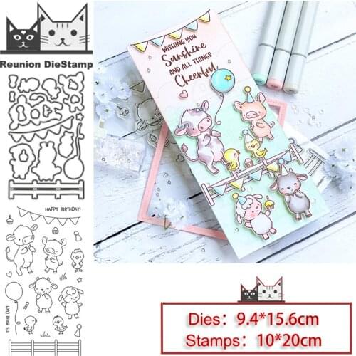 Reunion Animal Cow Party Metal Cutting Dies and Stamps Stencil for DIY Scrapbooking Photo Album Embossing Decorative Paper Card