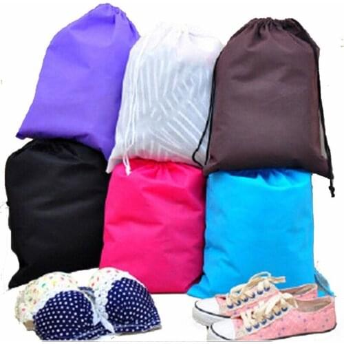 1PC waterproof reusable packaging bag shoe drawstring bag toiletries bag pocket storage finishing non-woven folding shopping bag