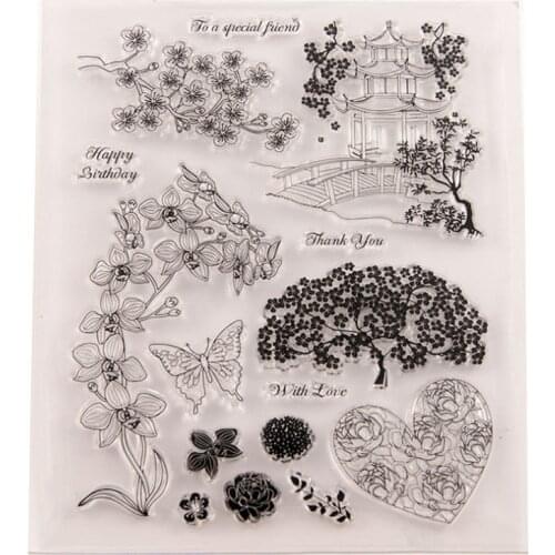 1pc Flower Butterfly Silicone Clear Seal Stamp DIY Scrapbook Diary Coloring Embossing Album Decoration Rubber Stamping Reusable