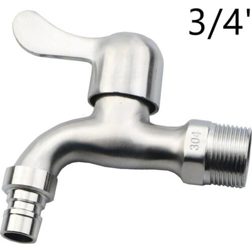 1PC 304 Stainless Steel Washing Machine Water Faucet Hot Modern 3/4' Garden Fast Open Faucet/ Wall Mounted Taps Bibcock