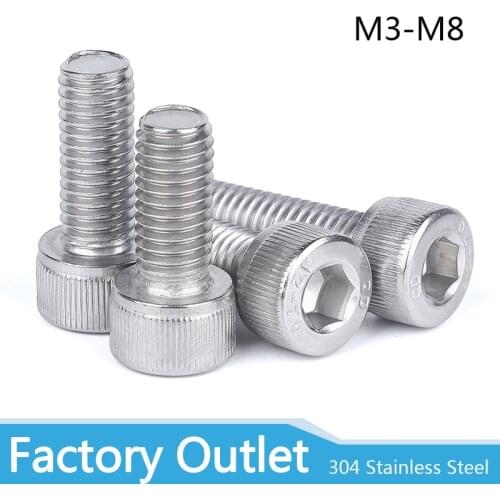 10pcs M3 M4 M5 M6 M8 304 A2 Stainless Steel Black grade 12.9 steel DIN912 Hexagon Hex Socket Head Cap Allen Bolt Screw L=4-150mm