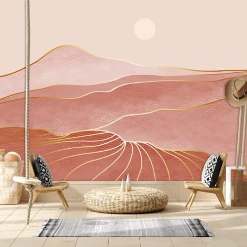 3d Wallpapers for Living Room Sofa Decoration Photo Custom Walls In Rolls Pink Background Landscape Mountain Contact Vinyl PVC