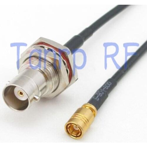 50CM Pigtail coaxial jumper RG174 extension cord cable 20in BNC female with nut bulkhead o SMB female jack RF connector adapter