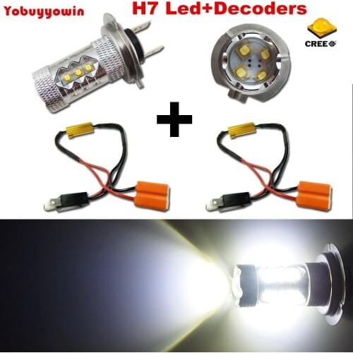 White Error Free 80W H7 High Beam LED Daytime Running Light Kit For BMW E82/E88/F20 , E90/E91 3 , E60/F10 5 X1, F25 X3 etc