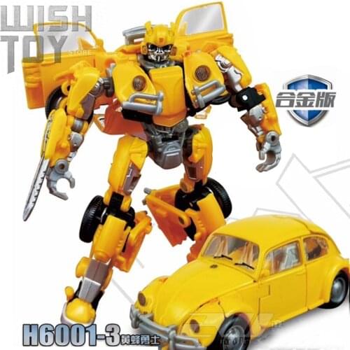Kids Toys Transformation Black Mamba H6001-3 Alloy Yellow Bee Oversize 21cm Film warrior Mode Action figure Robot Model Toy