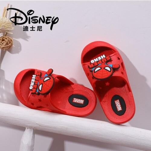 Disney Cartoon Boys Indoor Non-slip Home Slippers Bathroom Captain America Children Wear One-Word Beach Shoes
