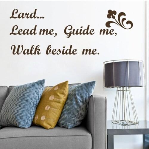 Ebay hot lord lead me,guide me,walk beside me Vinyl Wall religious Quote sticker Lord decals home decor