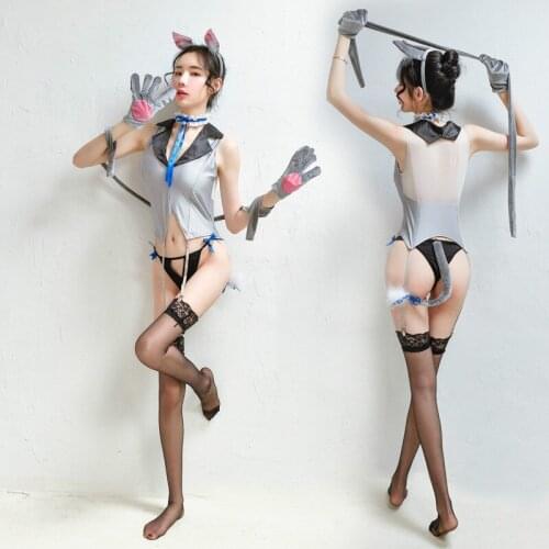 Erotic Cosplay Costume Slutty Katze Bodysuits Garter Set Porno Cat Girl Uniforms Sexy Japanese Naughty Lingerie Clothes for Sex
