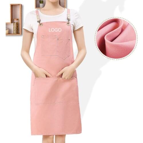 Cotton canvas apron, milk tea, flower shop, baking shop, kitchen catering work clothes custom logo