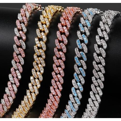 Freewear 9mm Micro Pave Iced Out CZ Cuban Link Necklaces Chains Gold Silver Color 5 Luxury Bling Jewelry Fashion Hiphop For Men