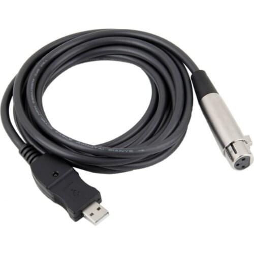 XLR Female to USB Male 3m 9FT Black Cable Cord Adapter Microphone Link New 2015 Cable Adapter Adattatore cavo USB