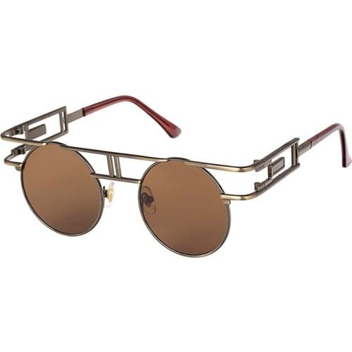 Round Metal Sunglasses Steampunk Men Women Brand Designer Fashion Glasses cool Retro Vintage female Sun glasses UV400 Oculos