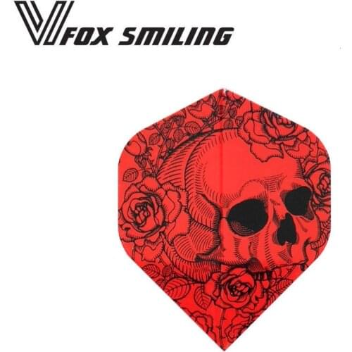 Fox Smiling 30pcs 2D Cool Standard Dart Flights Nice Dardos Feather Outdoor Wing Tail Red Skull Pattern