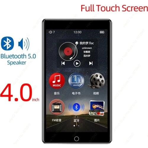 4.0 inch Bluetooth MP4/MP3 Player Touch full Screen Built-in Speaker Music Player with FM E-book game record Video Media player
