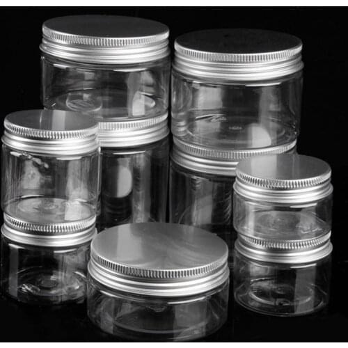 NEW Clear Plastic Jar and Lids Empty Food Storage Containers Makeup Box Travel Bottle 30ml 40ml 50ml 60ml 80ml 100ml 120ml 250ml