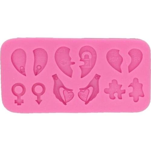 2021 New DIY Love Heart Shape Keychain Epoxy Resin Mold Earrings Pendant Silicone Mould 2020 trend