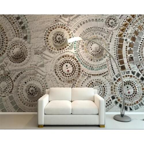 Beibehang wallpaper for walls 3 d papel de parede 3d Bohemian circle brick wallpaper 3d sofa background wallpaper 3d on the wall