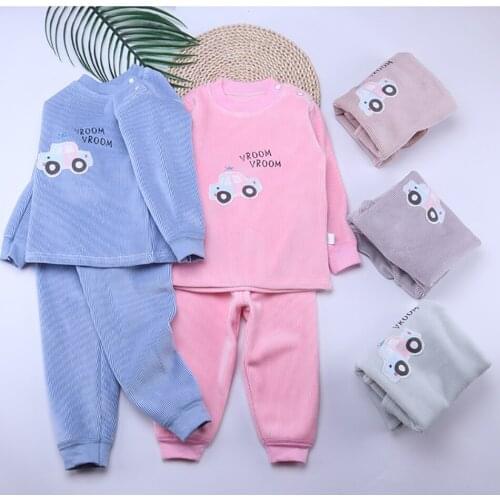 Girls Boys Cotton Sleepwear Cute Pajamas Sets Home Wear Children Autumn Kids Pajamas Long Sleeve Pijamas Tops+Pants 2pcs