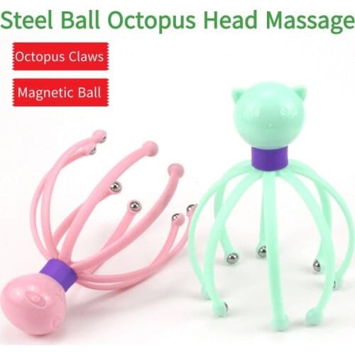 Octopus Claws Magnetic Ball Head Scalp Massager Comb Neck Massage Roller Relax SPA Hair Care for Hair Growth Stress Relief Rest