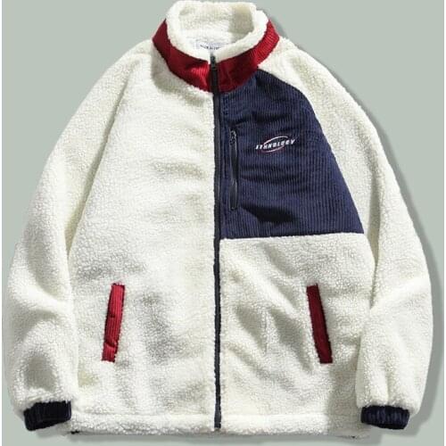 Harajuku Retro Patchwork Color Contrast Parka Men Hip Hop Streetwear Fashion Parkas Winter Thicken Keep Warm Couple Coats Jacket