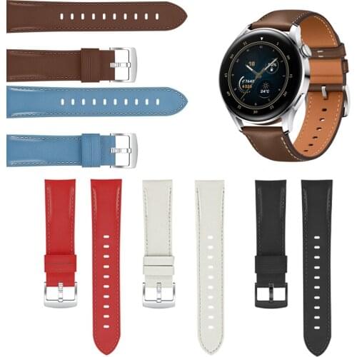 22mm Watch Bracelet Strap Quick Release Genuine Leather Watch Band For Huawei Watch 3 Replacement Strap