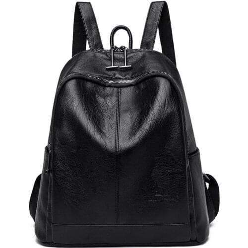 New Women Leather Backpacks High Quality Female Vintage Mochilas For Girls School Bag Travel Bagpack Ladies Sac A Dos Back Pack