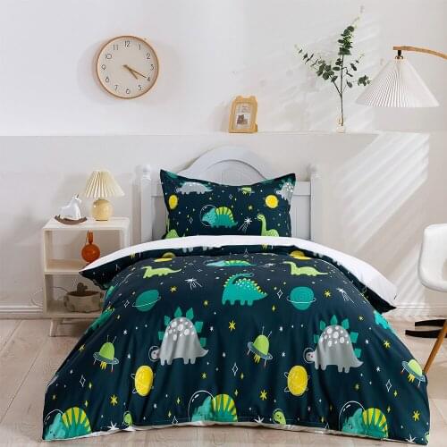 Cartoon Dinosaurs Bedding Set Jurassic Era Dinosaur Duvet Cover Home Quilt Cover Boys Bed Set Queen Size Kids Bedroom Set 2/3PCS