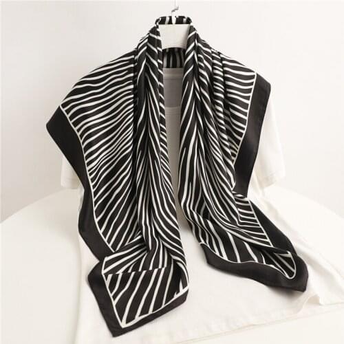 Print Shawl Summer Twill Square Scarf For Women Headscarf Neckerchief Design Headband Hair Wrap Female Foulard Hijab Bandana