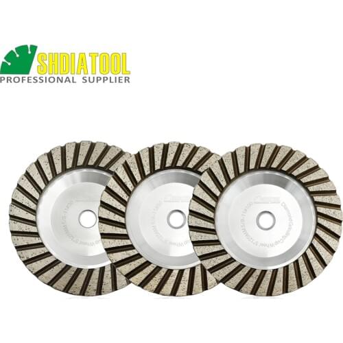 SHDIATOOL 1pc Dia 5"/125mm 5/8-11 Thread Aluminum Based Grinding Cup Wheel Grinding Disc Granite Marble Grinding Wheel