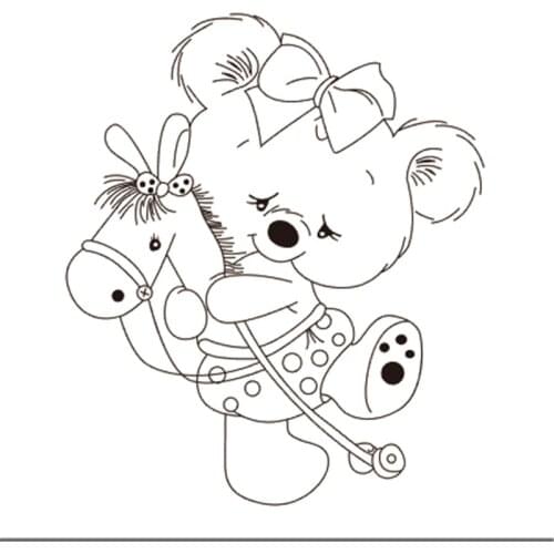 10x10 Bear riding Transparent Clear Silicone Stamp Seal for DIY scrapbooking photo album Decorative clear stamp