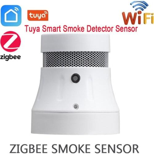 Wifi Tuya Smart Smoke Detector Sensor Alarm Fire Smoke Detector Wifi Fire Protection Home Security Alarm Smart Life APP 2021 New