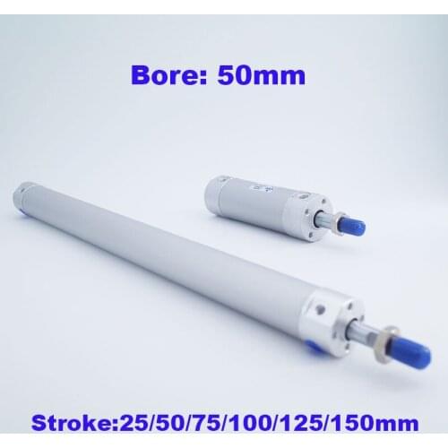 Smc type pneumatic cylinder 50mm bore 25/50/75/100/125/150mm stroke CG1BN Rubber bumper / CG1BA air cushion round cylinder