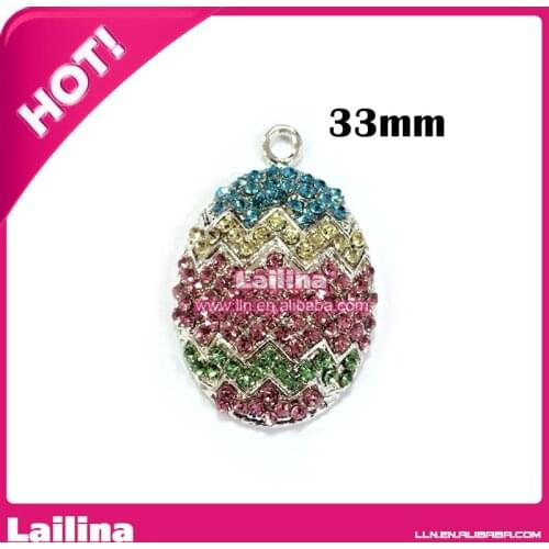 Rhinestone Pendant Easter Egg Chicken Pendant For Holiday Decoration