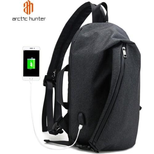 ARCTIC HUNTER Men Shoulder Crossbody Bag USB Charging Multifunction Bags Outdoor Casual Schoolbag for Man Waterproof Sling Pouch