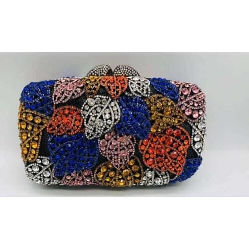 Metallic Hollow Out Crystal Floral Women Evening Clutch Bag Bridal Wedding Clutch Bag Bridal Wedding Diamonds Bag Rhinestone bag