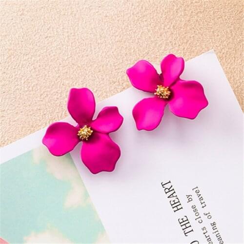 New design sweet jewelry spray paint effect stud earrings flower earrings Statement Fashion earring for woman jewelry wholesale