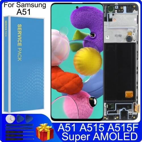 6.5" Super AMOLED A51 LCD Display For Samsung Galaxy A51 A515 A515F A515F/DS A515FD A515FN/DS LCD Display Touch Screen Digitizer