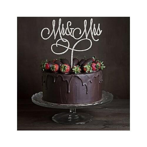 Gold / Silver Acrylic cake topper Mr & Mrs Wedding Cake Topper Wedding Decoration Cake Accessory Party Decoration