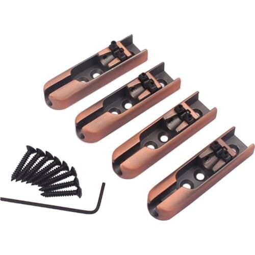 1 Set Of 4 Pcs Single Individual Bridge Saddles Tailpiece For 4 String Bass Guitar Replacement Parts