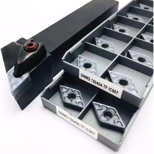 10PCS DNMG150404 TF carbide insert, used with DDJNR2525M15 DDJNR2020K15 external high-speed steel lathe tool holder DDJNR + DNMG