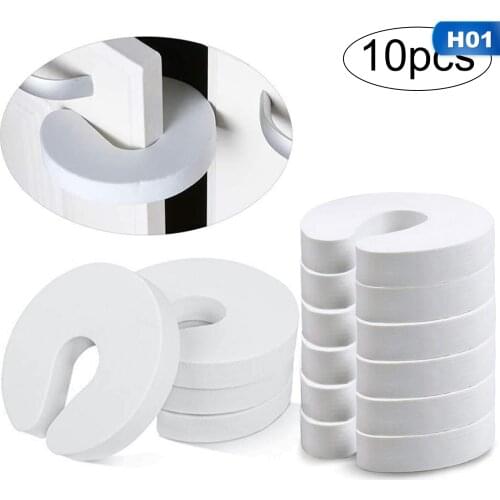 10Pcs/Set Baby Safety Anti-pinching Thick EVA Door Card Baby Safety Door Clip Door Stopper Children Protection Supplies White