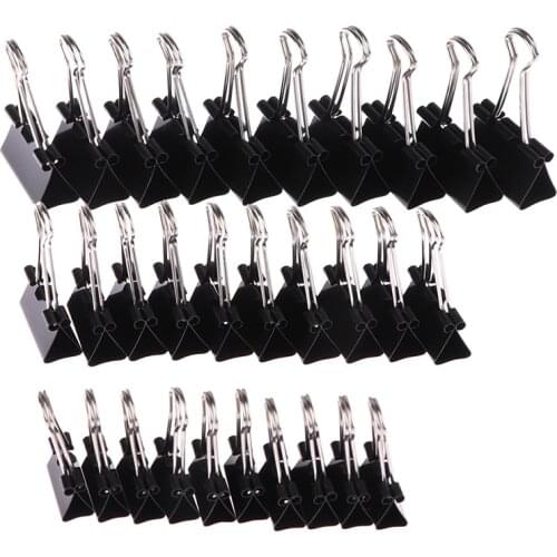 10pcs/lot Black Metal Binder Clips 19mm/ 25mm/ 32mm Notes Letter Paper Clip Office Supplies Binding Securing Clips